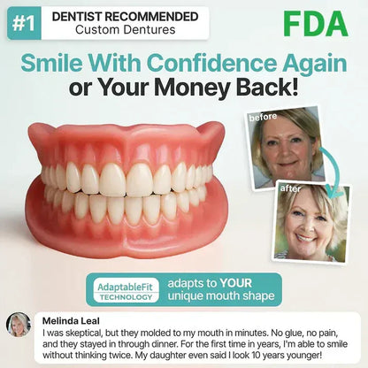 --Ends Today: 75% OFF! ⏰DarkFairy™ Medical Full Denture with Strong Suctiond Custom-Fit Full Functional Dentures🦷Obtain American Dental Association (ADA) Certification